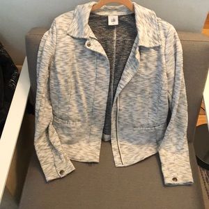 Soft knit high low jacket